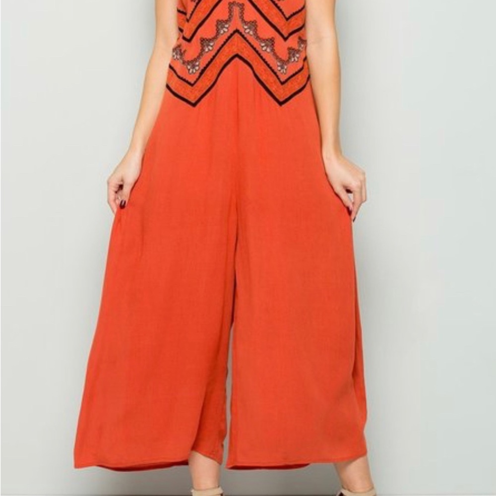 Orange Flare Fall Romper